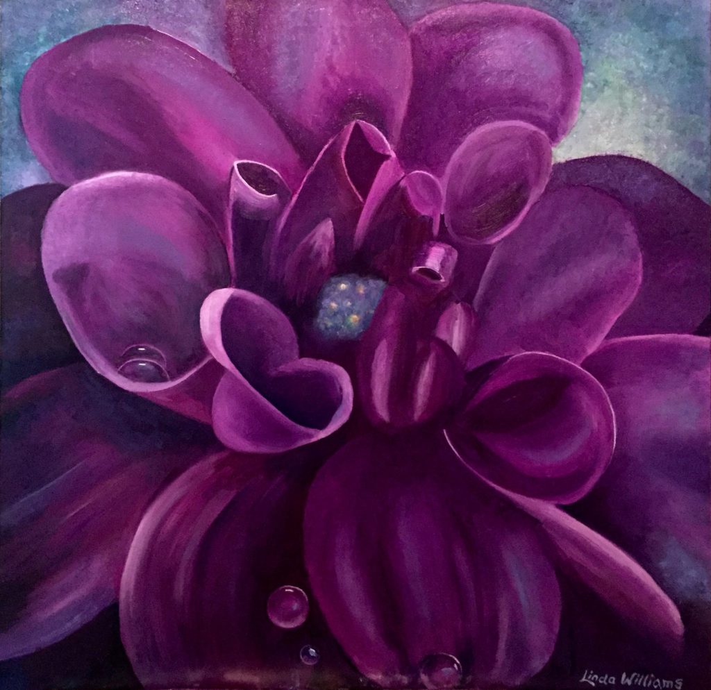 Purple Dahlia Painting